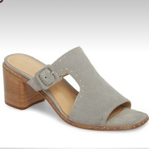 rag & bone Gray Mules with Wooden Heel